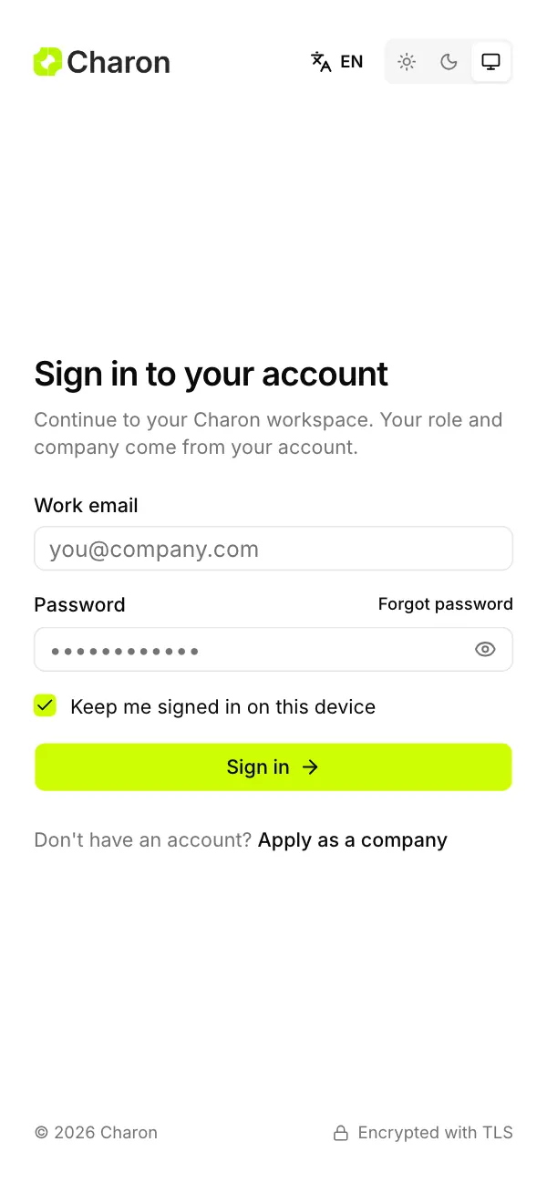 Charon mobile screenshot
