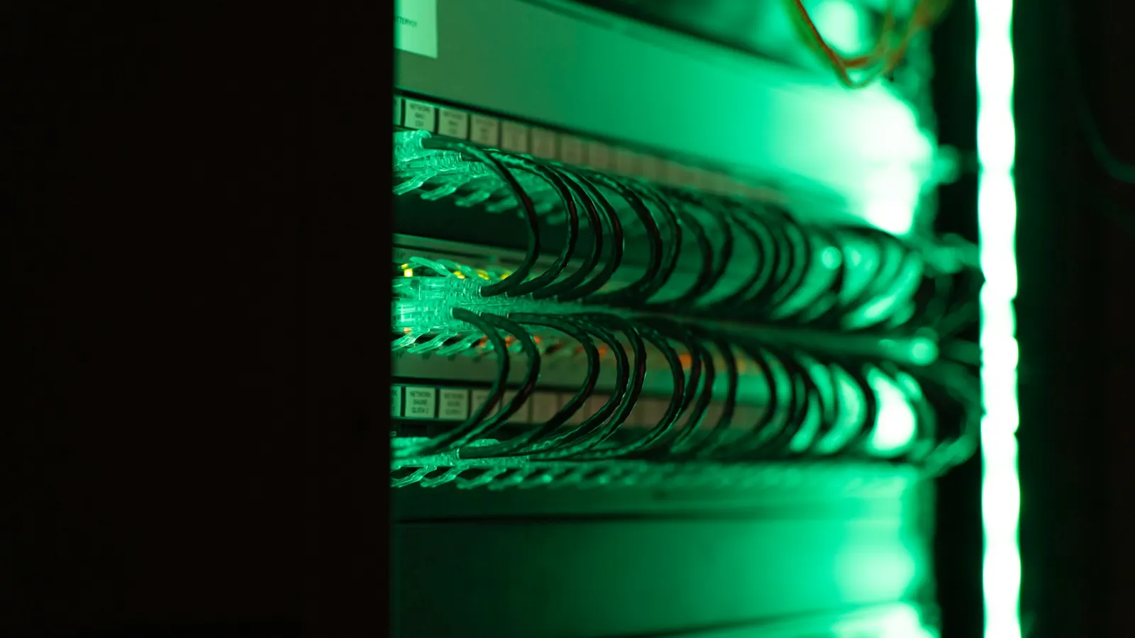 Network cables in a server room