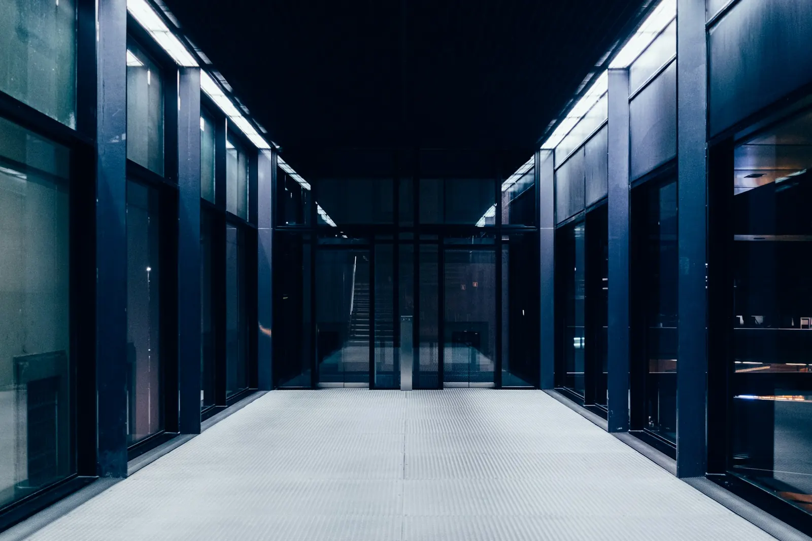 Row of server cabinets in a data centre